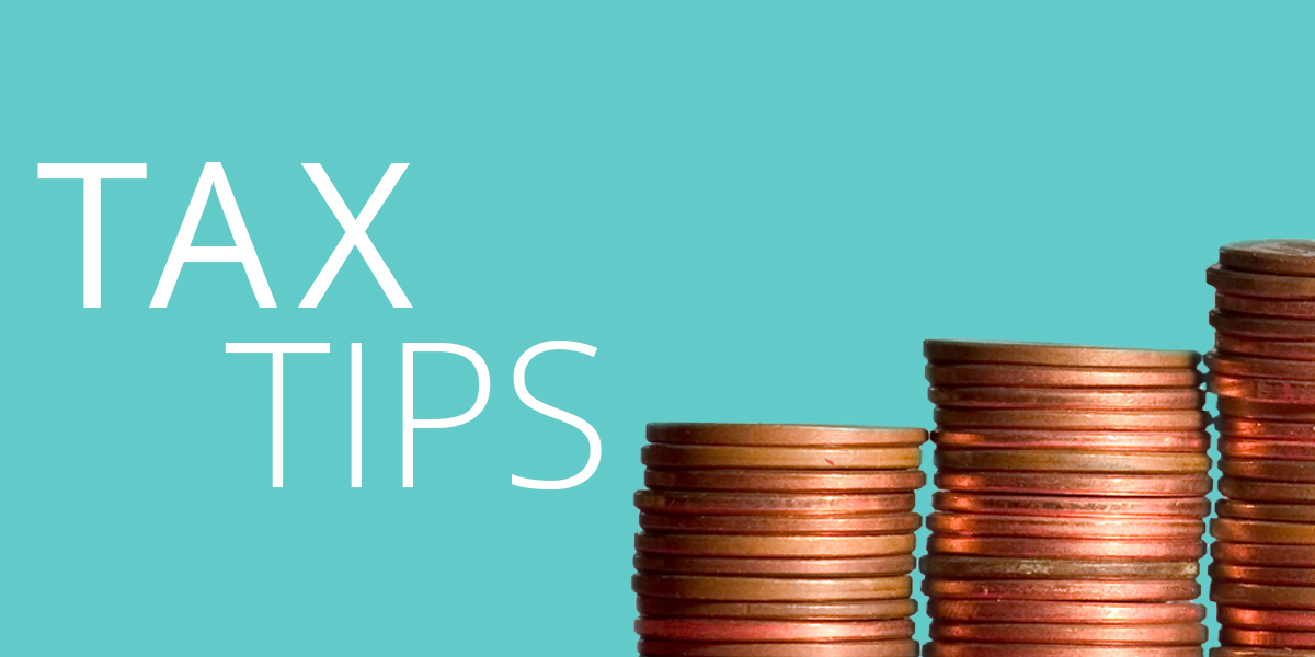 Tax Tips Image: Neatly stacked pennies in an ascending line.